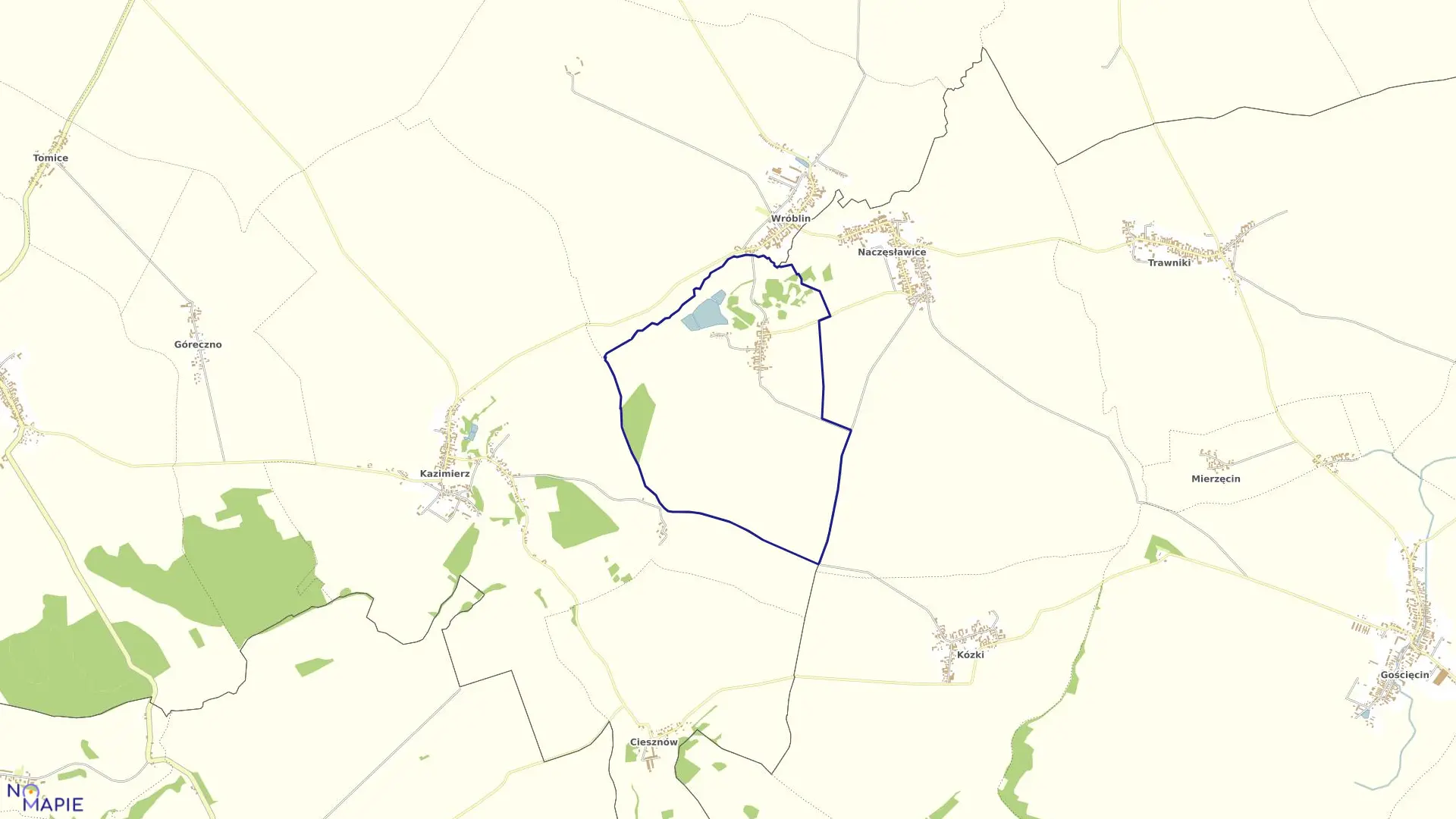 Mapa obrębu GRODZISKO w gminie Pawłowiczki